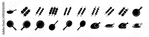 Magnifying Glass and Search Icon Silhouette Set - Black silhouettes of magnifying glasses, search symbols, and inspection icons arranged as a simple set for search, investigation, and discovery concep