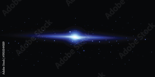 Bright blue light flare with starburst effect on dark background, glowing sun flash with lens reflection. sparkling background, sparkle, magic light, Cinematic