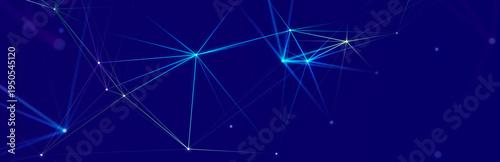 Polygonal background with dots and lines. Network connection structure. Science and technology. 3d