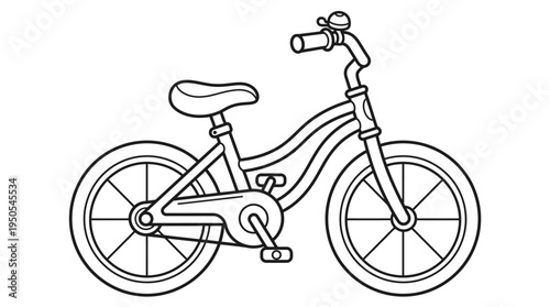 Kids bicycle with training wheels.