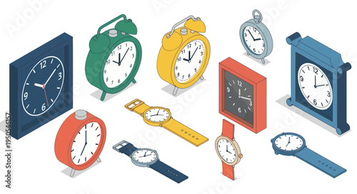 Collection of Vintage and Modern Clocks - Timekeeping Devices