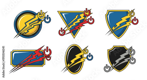 Energy Power Symbols: Lightning Bolts, Shields, and Power Buttons