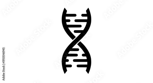 DNA double helix structure with twisted strands and horizontal lines featuring genetic material, biology, molecule with