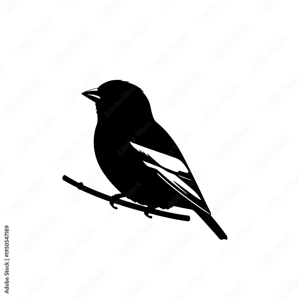 Fototapeta premium Bird silhouette: A stylized silhouette of a perched bird, with a minimalist design, ready to take flight, embodying freedom and grace.