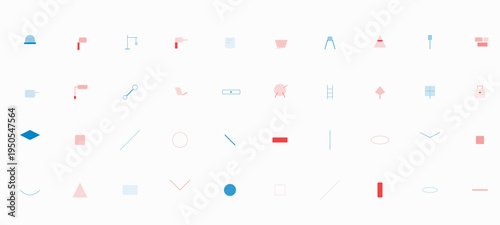 Modern Abstract Minimalist Geometric Shapes Icons Design Elements Pattern Illustration