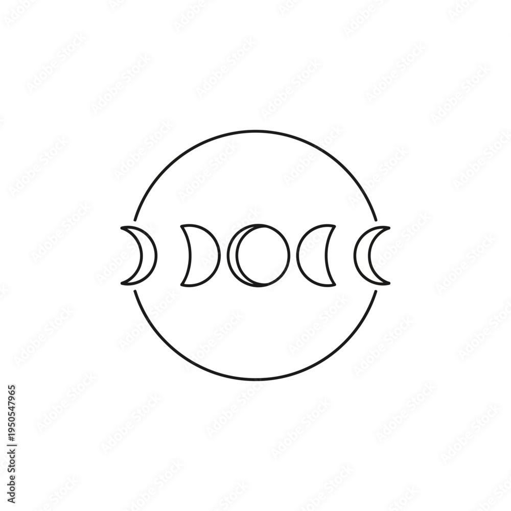 Fototapeta premium Phases of the Moon Icon.