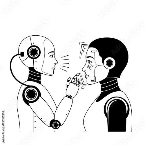 Robots Communicating with Each Other.