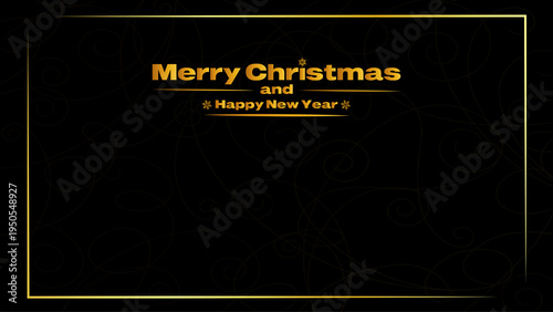 Luxury Merry Christmas and Happy New Year Gold Banner
