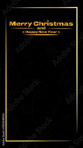 Luxury Merry Christmas and Happy New Year Gold Banner