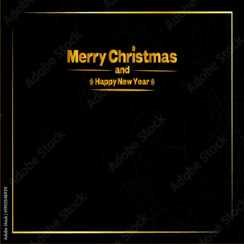 Luxury Merry Christmas and Happy New Year Gold Banner
