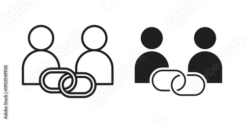 Affiliate link icon concept. Simple solid style. line stroke icons