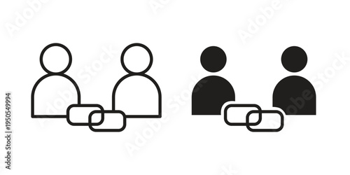 Affiliate link icon concept. Simple solid style. line stroke icons
