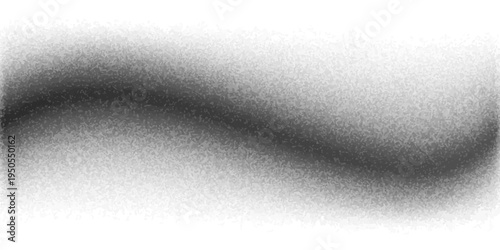 Wavy grain gradient texture. Black stippled flowing line background. Grunge noise dot work wallpaper for banner, poster, brochure. Undulate sandy backdrop with speckles, particles, granules. Vector