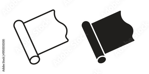 Aluminum foil icon concept. Simple solid style. line stroke icons