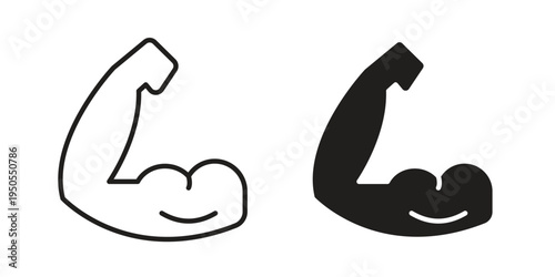 Arm icon concept. Simple solid style. line stroke icons