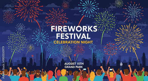 Fireworks Festival Celebration Night Crowd Grand Park August 15th