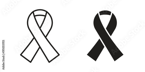 awareness ribbon icon concept. Simple solid style. line stroke icons