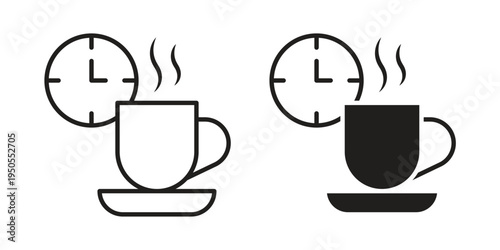 Break icon concept. Simple solid style. line stroke icons