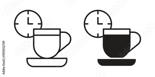 Break icon concept. Simple solid style. line stroke icons