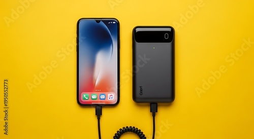 Smartphone Charging with Portable Power Bank.