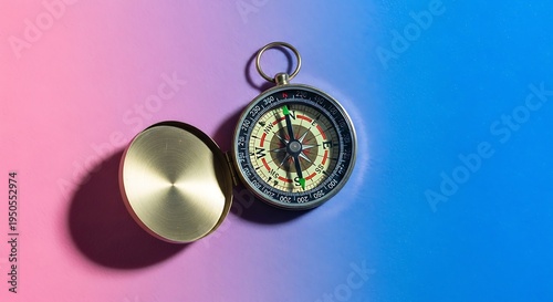 Vintage Compass on Gradient Background.