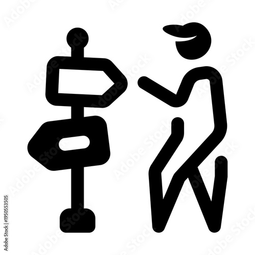 Filled style icon depicting decision maker