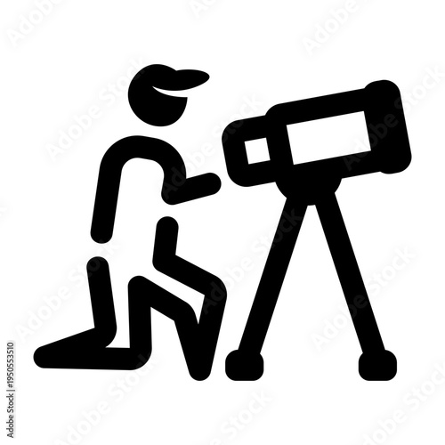 Glyph style icon representing leadership vision