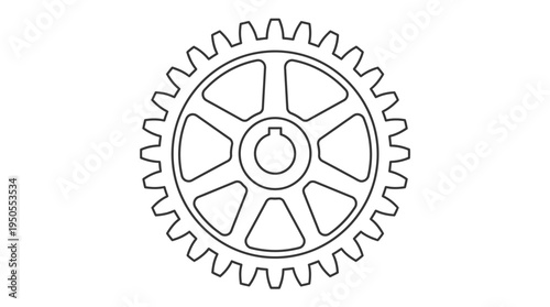 Detailed drawing of a gear.