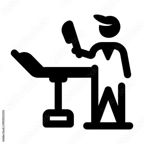 Solid style icon showing surgeon