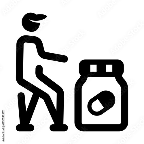 Glyph style icon representing pharmacist