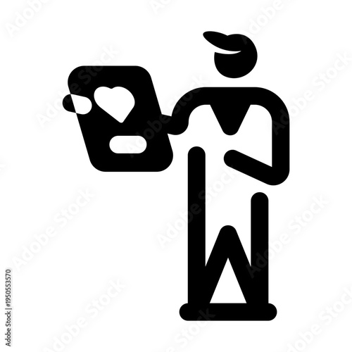 Solid style icon showing cardiologist