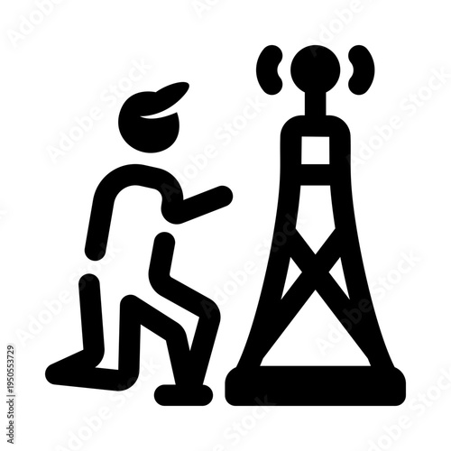 Solid style icon showing broadcast signal