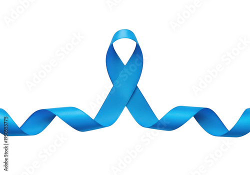 A blue awareness ribbon symbolizing support and solidarity