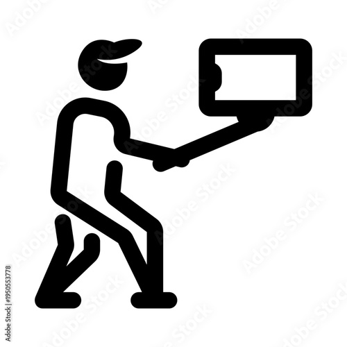 Filled style icon depicting vlogging