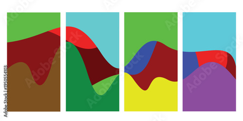 Abstract Color Wave Background Panel Collection