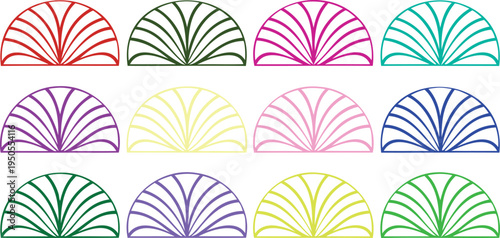 Brightly colored fans on a vector file