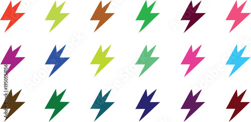 Electricity in colorful lightning bolts