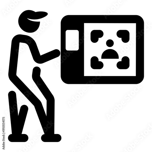 Line style icon representing employee attendance