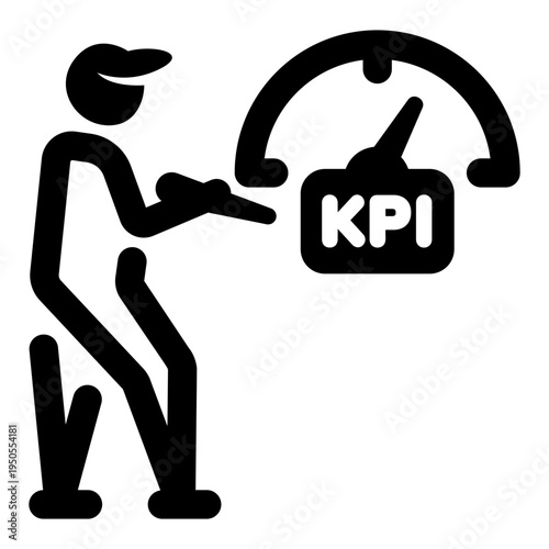 Filled style icon showing kpi monitoring
