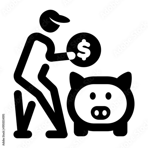 Filled style icon showing employee benefits