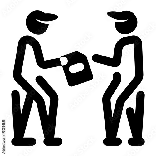 A solid style icon of task assignment