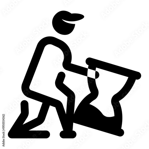 Glyph style icon depicting a project deadline