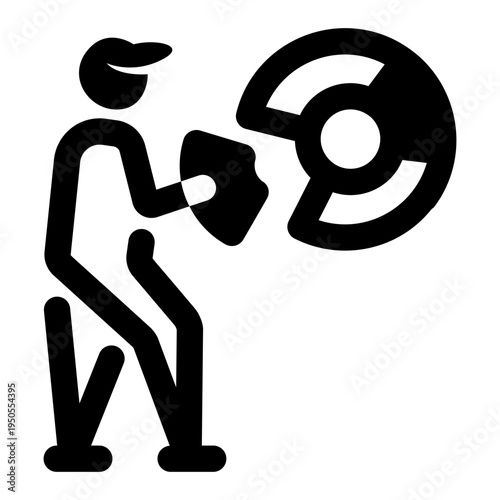 A solid style icon of resource allocation