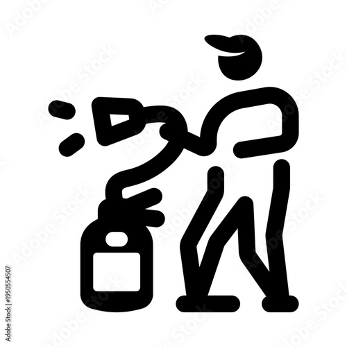 Glyph style icon representing fire extinguisher