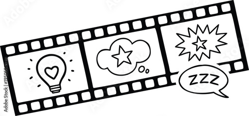 Strip with creative lightbulb star thought bubble