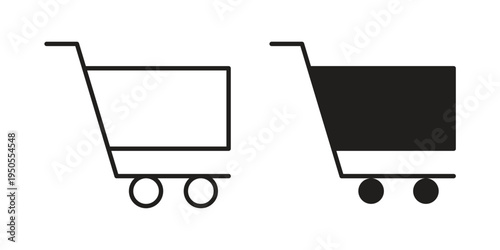 Cart icon concept. Simple solid style. line stroke icons