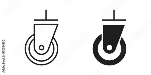 Cart trolley wheel icon concept. Simple solid style. line stroke icons