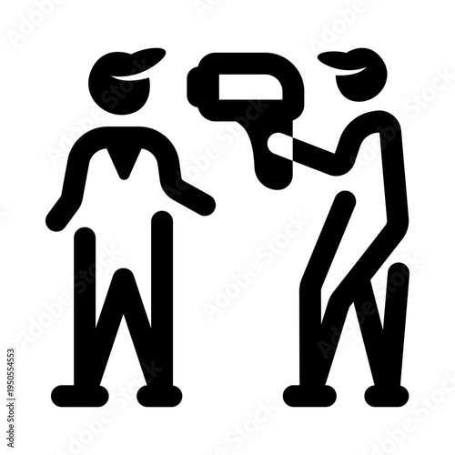 Glyph style icon representing checking fever