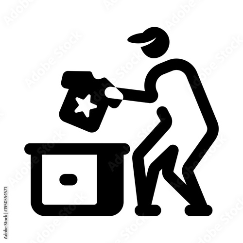 Solid style icon showing a donation box