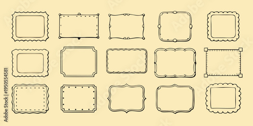 Decorative empty ornate rectangular frames